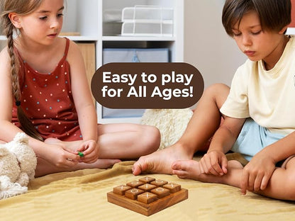 BSIRI Wooden XO Blocks Tic Tac Toe Board Games - Image 5