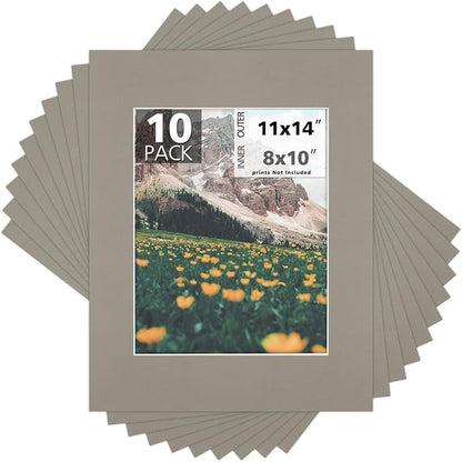 Mat Board Center, 11x14 for 8x10 Middle Gray Color Mats by MatBoardCenter