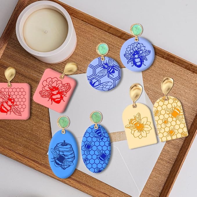 CHGCRAFT Polymer Clay Texture Sheets Bee Pattern Polymer Clay Texture Mat - Image 4