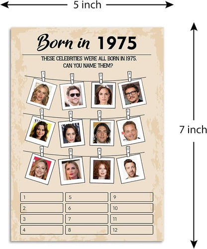 QUPT 50th Birthday Party Games, Born in 1975 Games Bundle, Birthday Party - Image 2