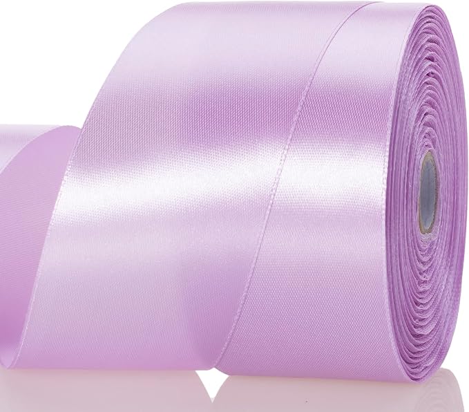2 Inch Lilac Solid Satin Ribbon, 50 Yards Craft Fabric Ribbon by YASEO