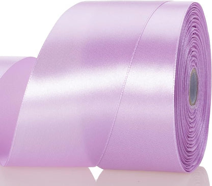 2 Inch Lilac Solid Satin Ribbon, 50 Yards Craft Fabric Ribbon by YASEO