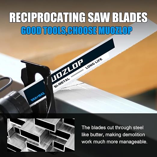 10 Pack 6inch Reciprocating Saw Blades Set, 18 TPI High Carbon Saw Blades - Image 4