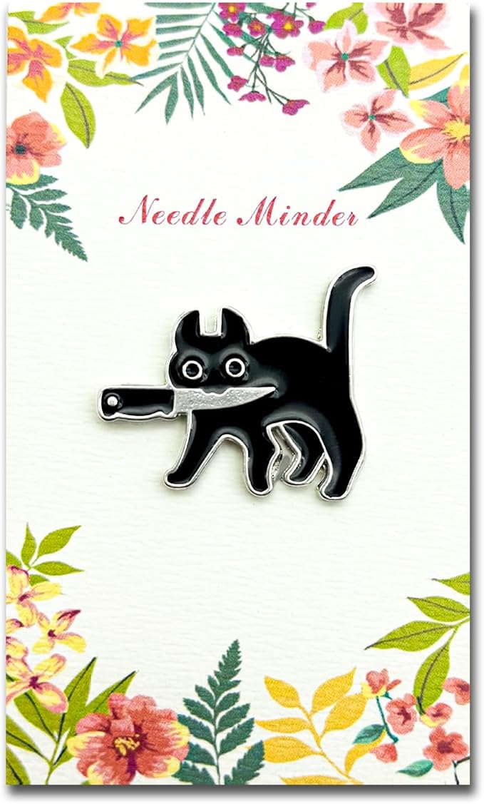 Black Cat Magnetic Needle Minder by Amesuspes