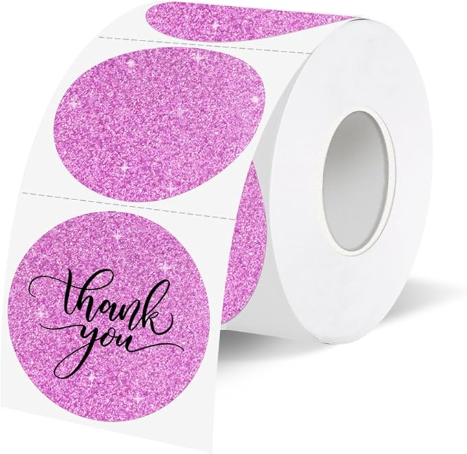 1.5" Holographic Direct Thermal Label Stickers, Round Printable Rainbow Glitter by Unknown