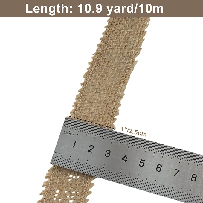 1" Wide Natural Burlap Fabric Roll - Image 2