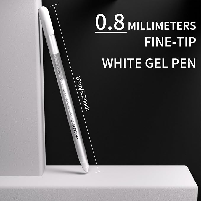 RVOGJP White Gel Pen Set, 3 Pack, 1mm Gel Ink Pens Opaque White Archival Ink - Image 4