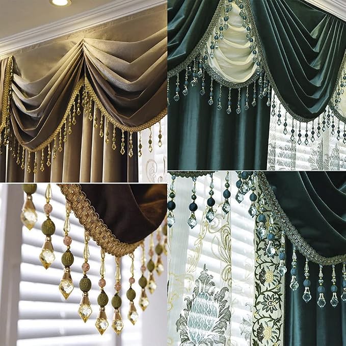 3yards Beading Fringe Trimming Long Beads Tassel Curtain Trim Ribbon Trim - Image 5