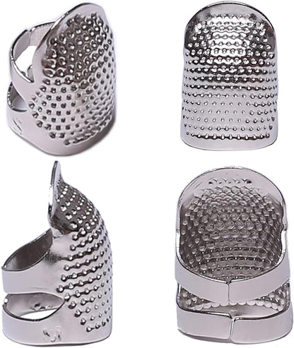 J.CARP 4Pcs Sewing Thimble, Metal Silvery Sewing Thimble Finger Protector by JCARP