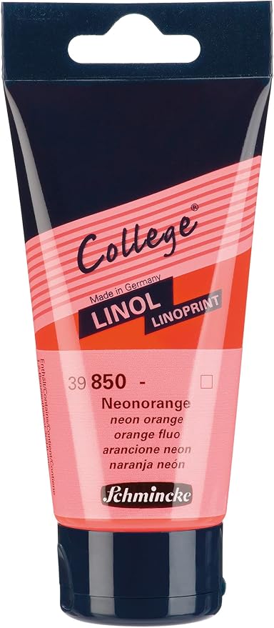 Schmincke - College Linol, artist's lino printing inks, neon orange in 75 ml by Schmincke