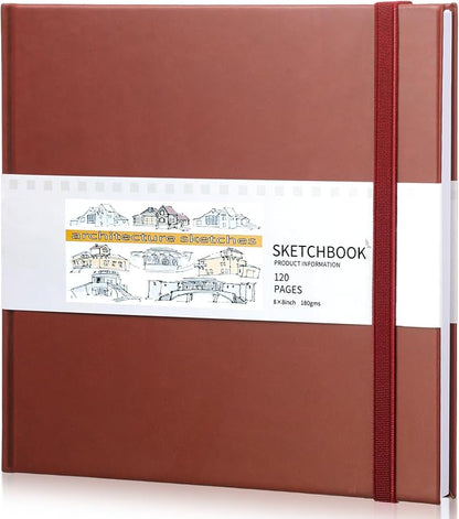 Moinchore Back to School Gifts Square Sketchbook 8 x 8 Inch Hardcover Art by Moinchore