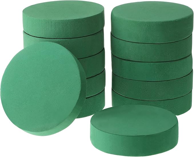 12 Pieces Round Floral Foam Wet Green Flower Foam DIY Flower Arrangement Kit by Maitys