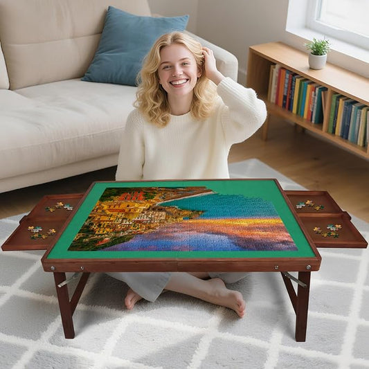 1500 Piece Puzzle Table with Legs, Cover & Felt, Portable Puzzle Table with by Unknown