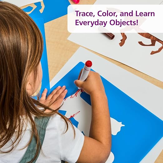 Colorations Large Washable Plastic Everyday Objects Stencils - Image 5