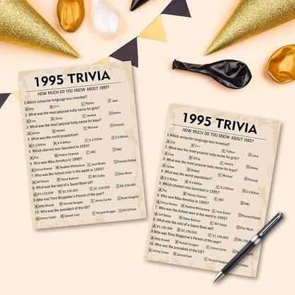 QUPT 30th Birthday Party Games, 1995 Trivia Games, Birthday Party Supplies - Image 5