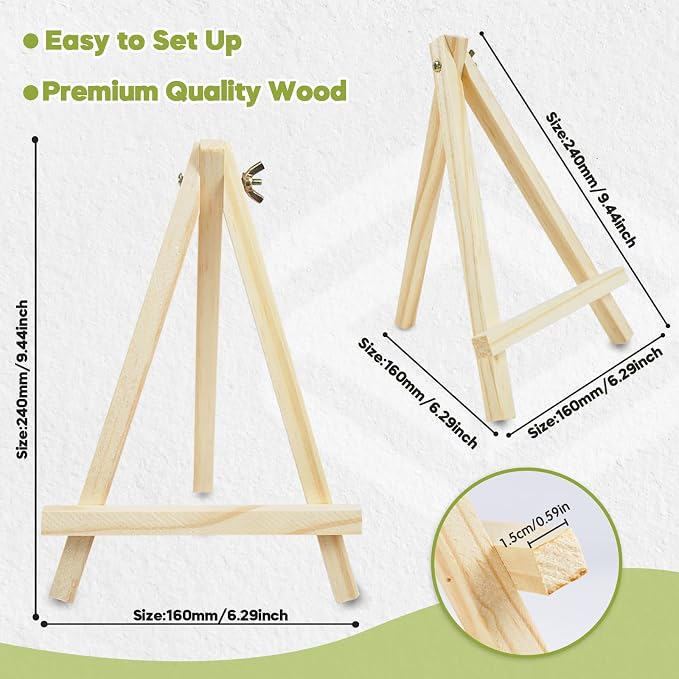 CONDA 12 Pack 9 Inch Wood Easels, Easel Stand - Image 2