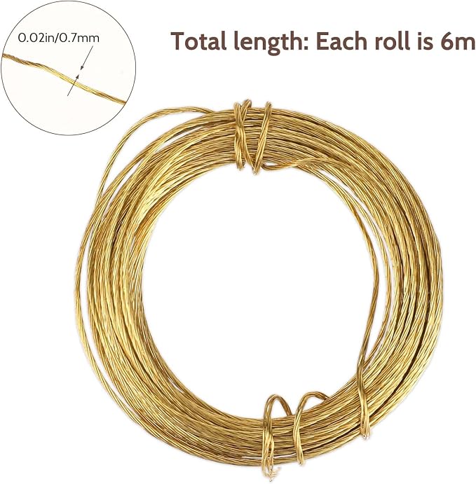 Picture Hanging Brass Wire 20 Feet Braided Picture Wire Multi-Stranded Metal - Image 2