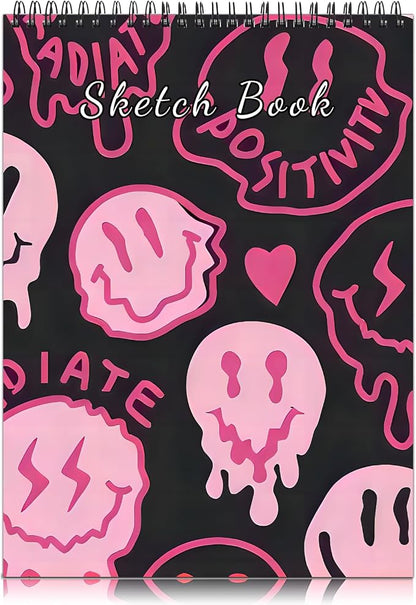 Cabreche Cute Sketchbook Top Spiral Bound Sketch Pad 9 x 12 inch, 100GSM Thick by Cabreche