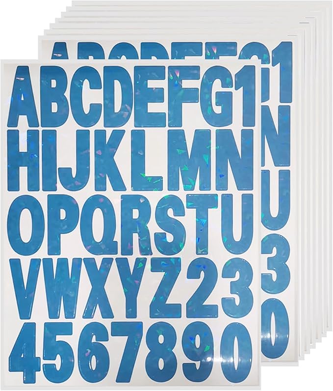 Starboling Letter Stickers, 2 inch 8 Sheets Dark Blue Alphabet Sticker by Starboling
