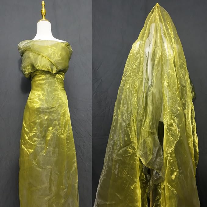 Two-Tone Iridescent Holographic Organza Fabric by Unknown