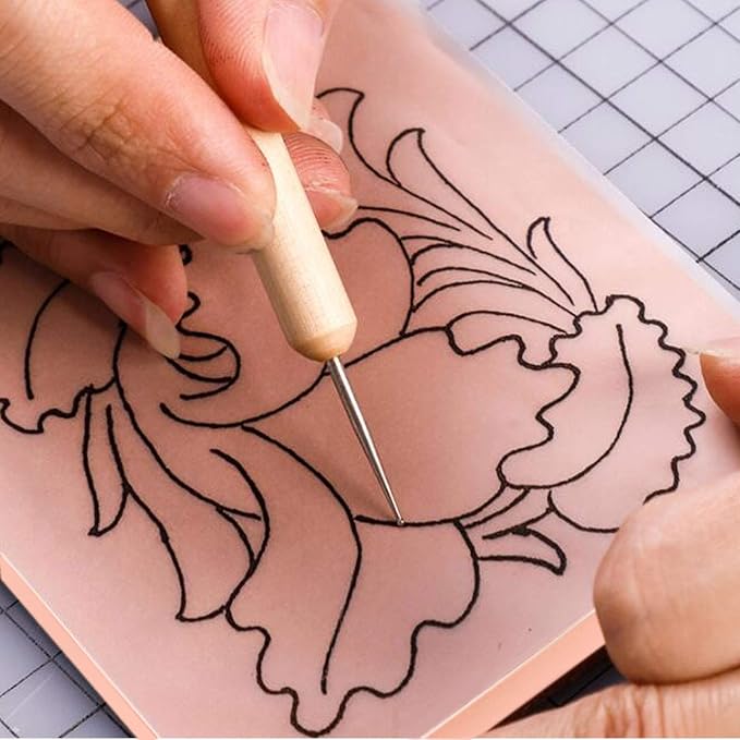 ZOENHOU 5 PCS 8.3 x 11.8 Inch Pink Large Rubber Stamp Carving Linoleum Blocks - Image 6