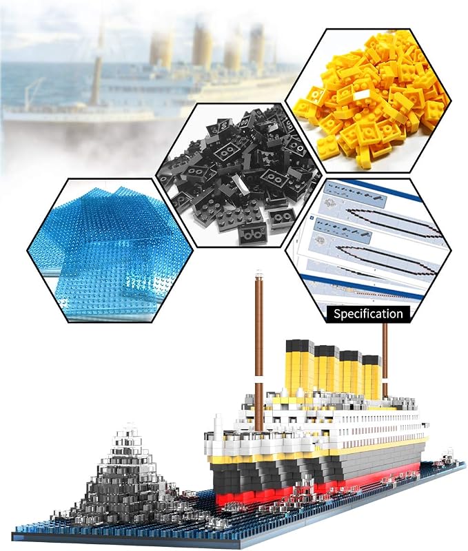 Titanic Architecture Set Micro Building Blocks Model Kit - Image 3