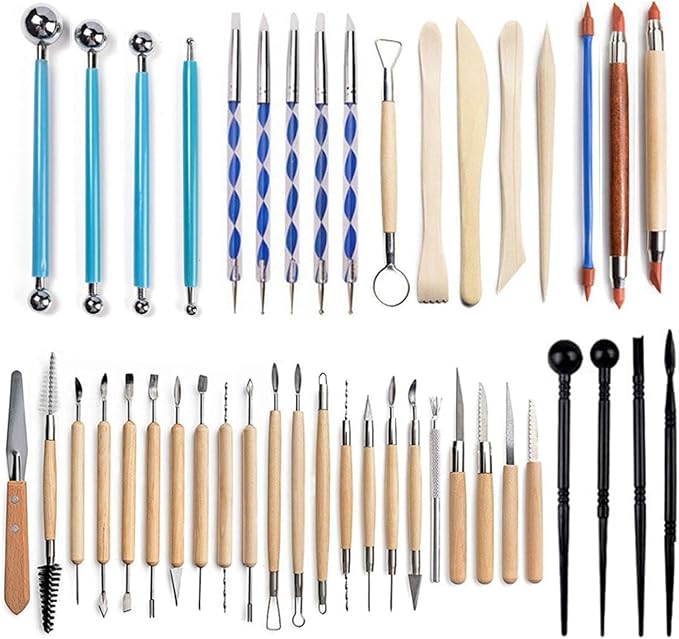 S & E TEACHER'S EDITION 43 Pcs Pottery & Clay Sculpting Tools, Double Sided - Image 3