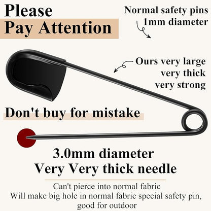 Juexica 10 Pcs 5 Inch Jumbo Stainless Steel Safety Pins Large Heavy Duty Huge - Image 3