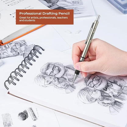 Nicpro 0.9 mm Art Mechanical Pencils Set in Gift Case, Artist Writing - Image 5
