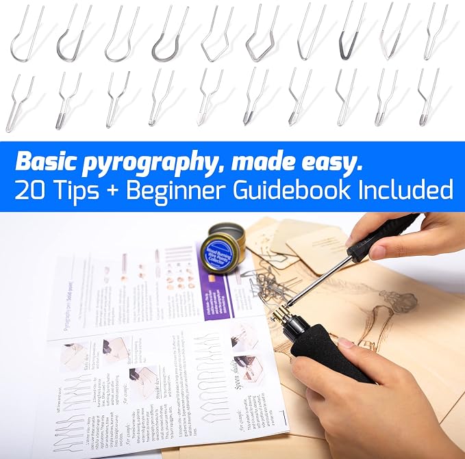 WEP 939D-VI Dual Pen Wood Burning Kit 250-750℃/482-1382℉ A/B Toggle Wood - Image 5