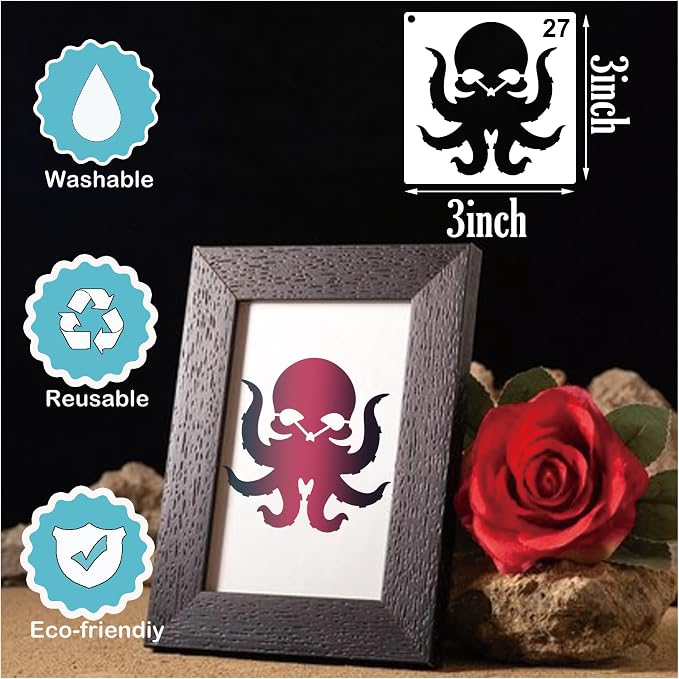 Small Stencils for Painting on Wood Reusable, 3 Inch Reusable Stencil for Craft - Image 5