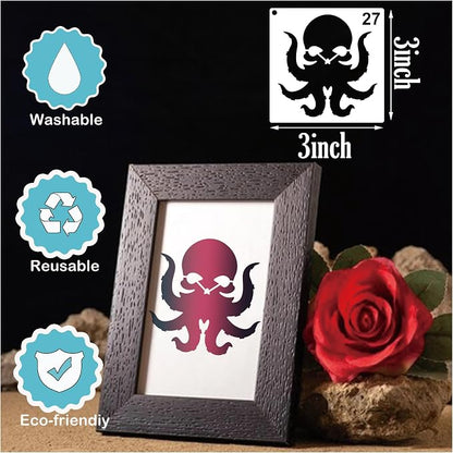 Small Stencils for Painting on Wood Reusable, 3 Inch Reusable Stencil for Craft - Image 5