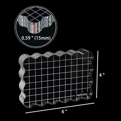 Sanfurney 1 Piece Acrylic Stamp Block, 15mm Thick - Image 2