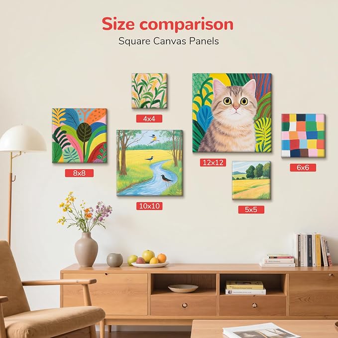 8x8inch Small Canvases for Painting, 20 Pack Canvas Boards Primed Acid Free for - Image 9