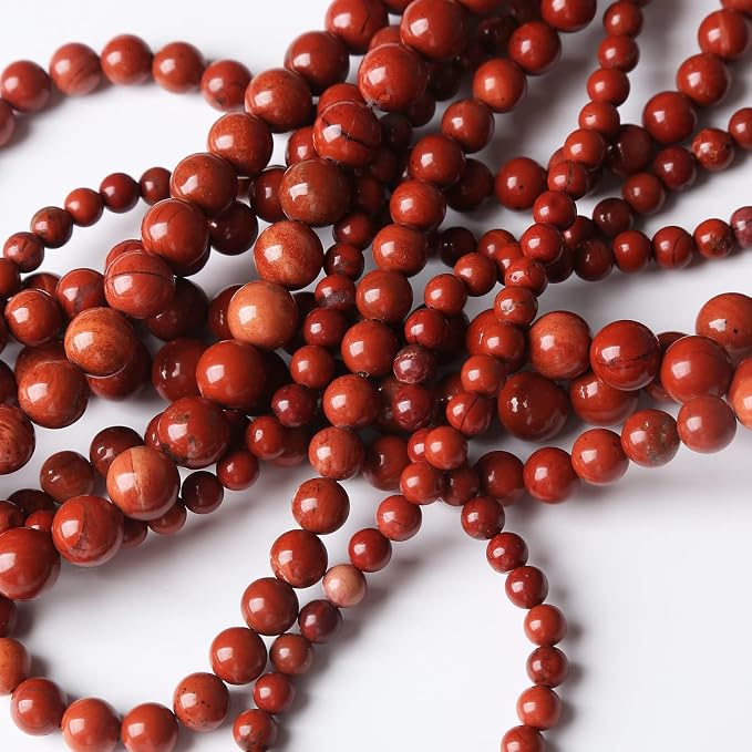 90PCS 4MM Red Jasper Beads Round Loose Stone Beads - Image 4