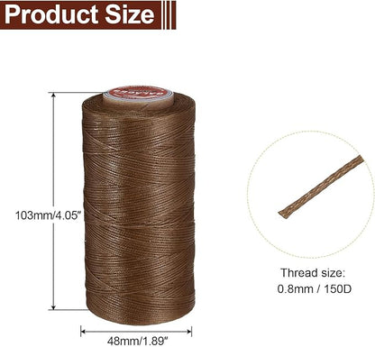 uxcell Flat Leather Sewing Waxed Thread, 270m / 295 Yards Polyester Wax String - Image 2