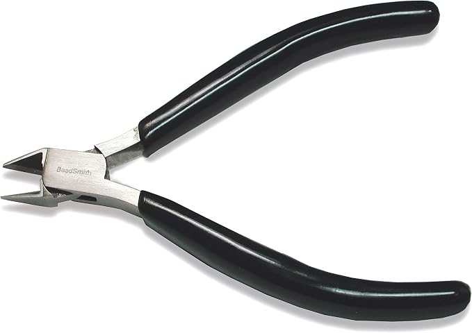 The Beadsmith Side Cutter – Extra Fine Tips – 4.5 inches – PVC Grip Handle by TheBeadsmith