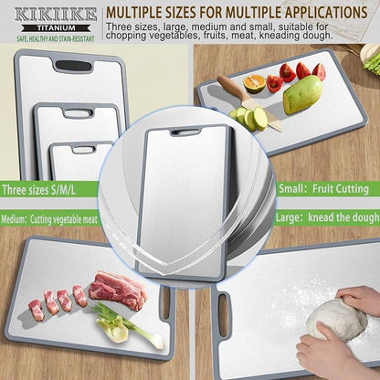 Titanium Cutting Board Double-sided non-slip silicone edging Pure Titanium - Image 5