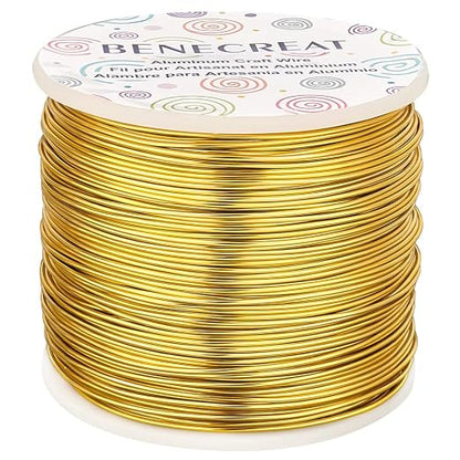 BENECREAT 9 10 12 15 17 18 20 Gauge Gold Aluminum Wire Anodized Jewelry Craft by BENECREAT