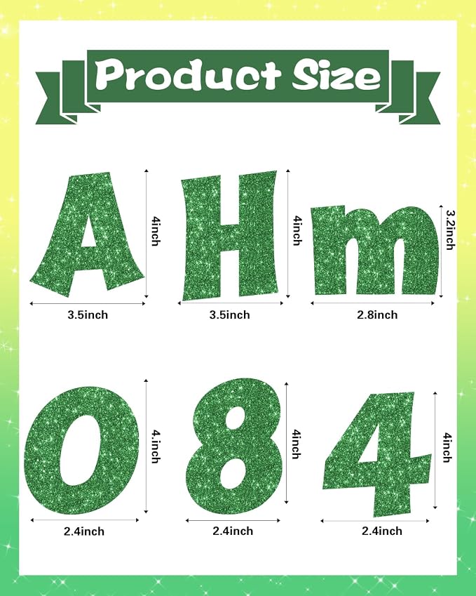 237 Pcs Glitter Bulletin Board Letters, Numbers and Punctuation, Poster Board - Image 3