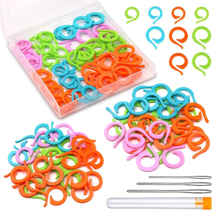Yizzvb 50 Pcs Stitch Markers, Colorful Crochet Stitch Markers by yizzvb