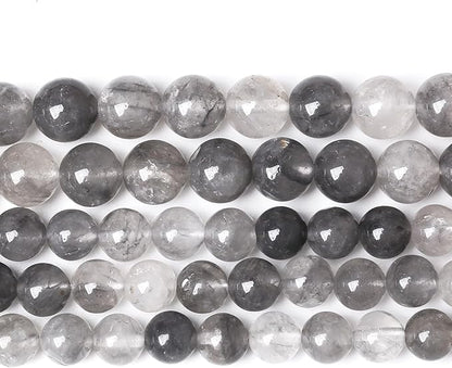 60pcs 6mm Natural Grey Cloud Crystal Stone Beads by NaturalStoneBeads