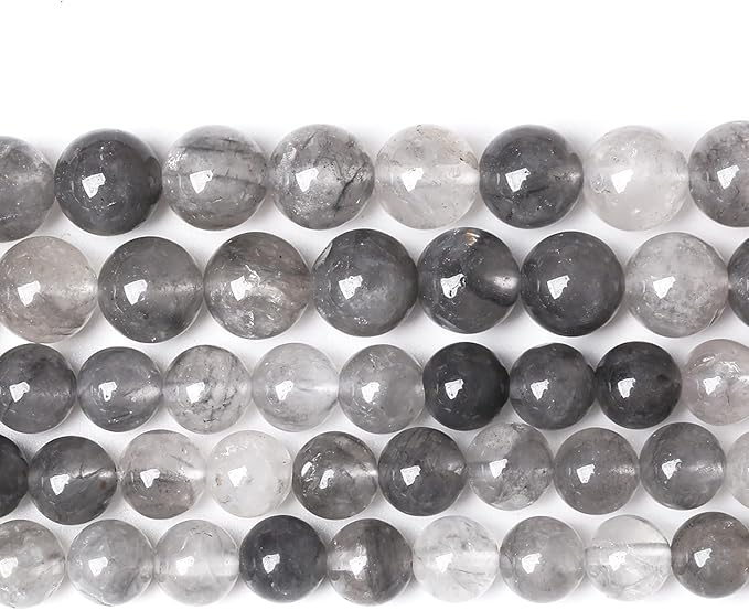 32pcs 12mm Natural Grey Cloud Crystal Stone Beads by NaturalStoneBeads