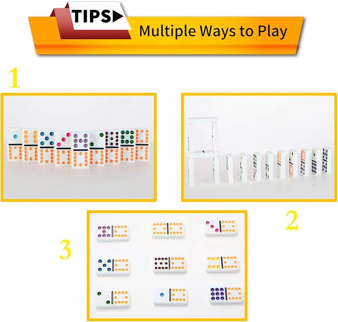 NOLIE Mexican Train Dominoes Game, Double 12 Dot Dominoes Set - Image 7
