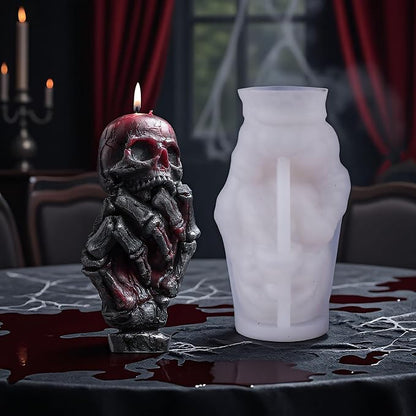 Skull Hand Ghost Cylinder Molds Silicone Wave Spiral Candle Mold - Image 3