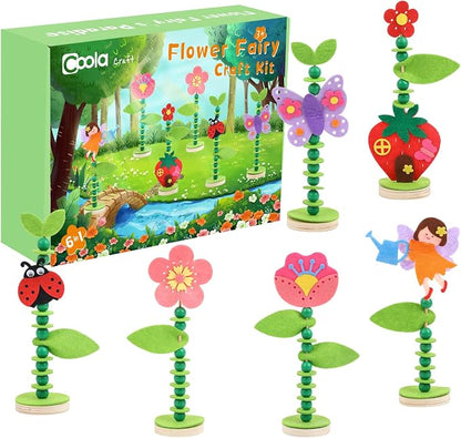 Coola Craft Kit Set for Preschool Kids, Educational Felt & Wood Flower Fairy by COOLA