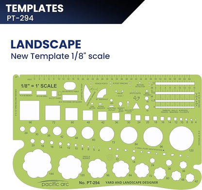 Pacific Arc, Landscape Template, 1/8 inch Scale, Drawing aid Stencil - Image 2