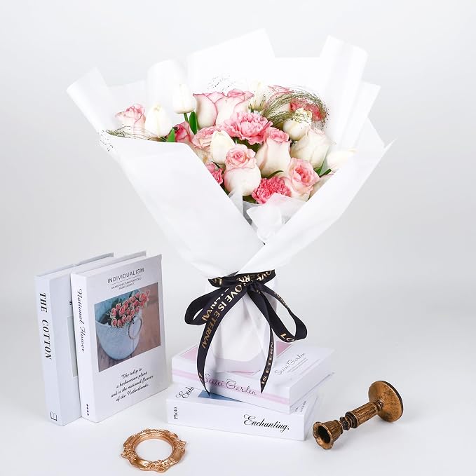 FUHITIM 20 Sheets Flower Wrapping Paper -Waterproof Floral Bouquet Wrapping - Image 6