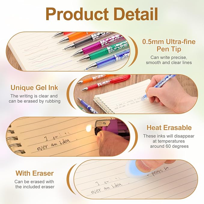 PATIKIL 2Pcs Erasable Gel Pens - Image 3