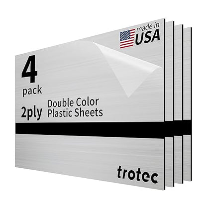 Trotec | Metallic Looking Acrylic Sheet | 12"x20"x1/16, Name Plate | USA Made by TrotecEngravingSupplies